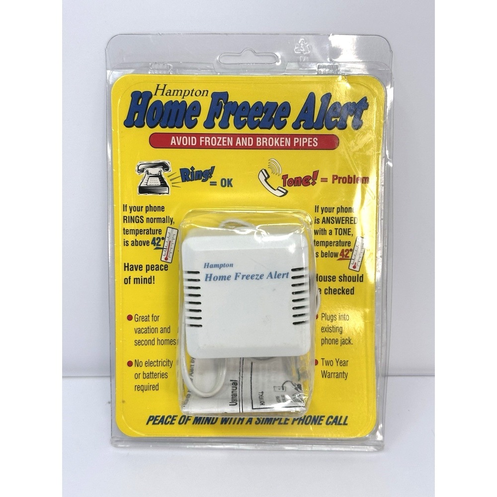 Home Freeze Alert Hampton Avoid Frozen Pipes Connects To Landline Phone Cord NEW